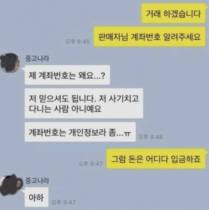  사기 절대 안 칠것같은 중고나라 판매자