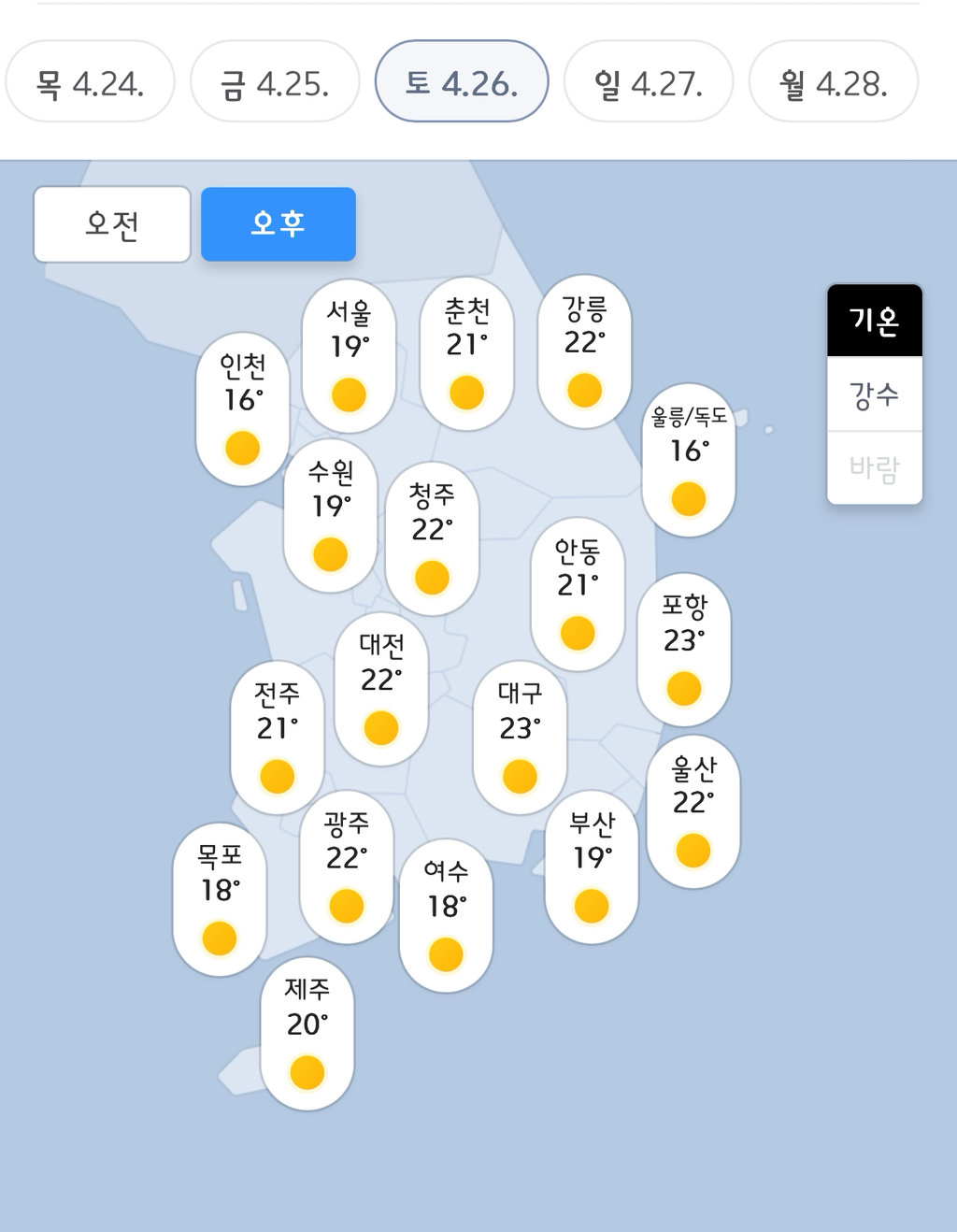 수욜 오후~다음주 월욜 날씨 | 인스티즈