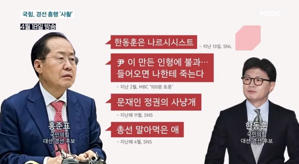 잠시 후 2시에 시작될 지들끼리 있을땐 팩트로만 싸운다는 국민의 힘 경선 1차 - 홍감탱 vs 나경원 vs 가발 | 인스티즈