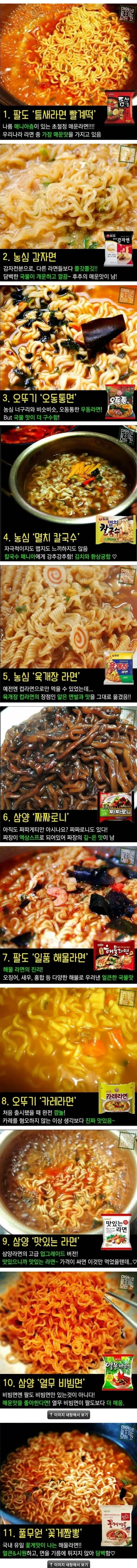  의외로 맛있는 라면 순위