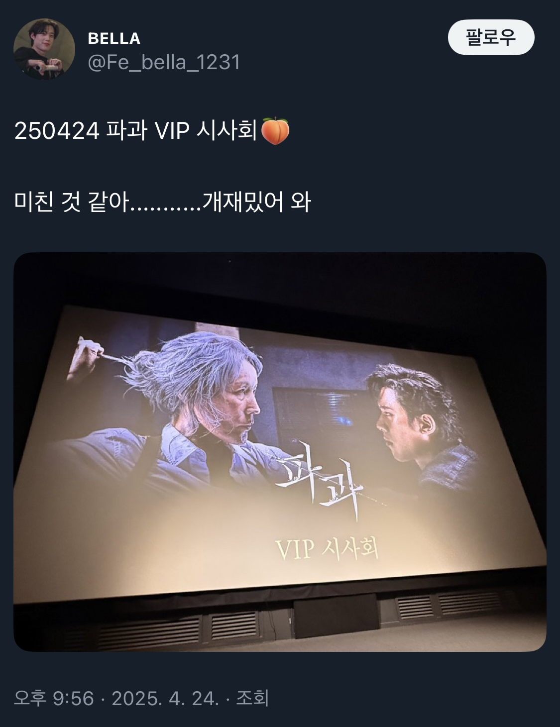 오늘 언론+VIP시사회 진행한 영화 파과 반응 | 인스티즈