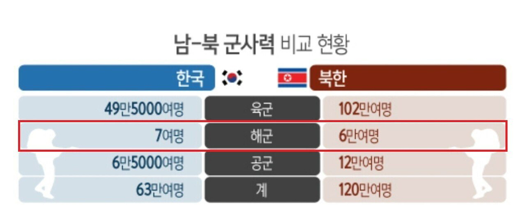  남 - 북 군사력 비교