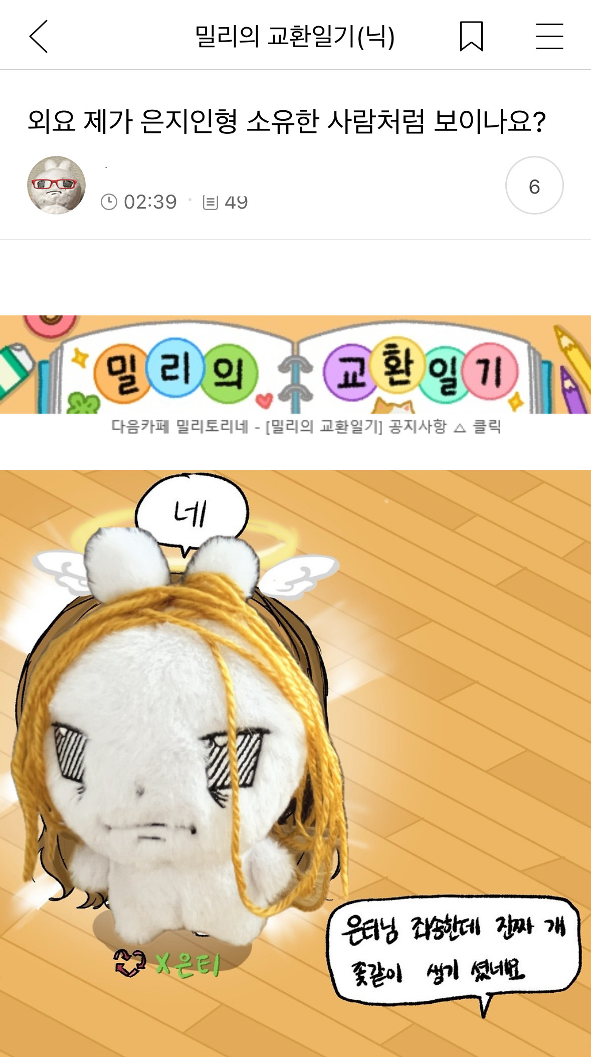  외요 제가 은지인형 소유한 사람처럼 보이나요?