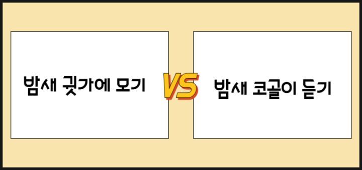  밤새 귓가에 모기vs밤새 코골이 듣기3