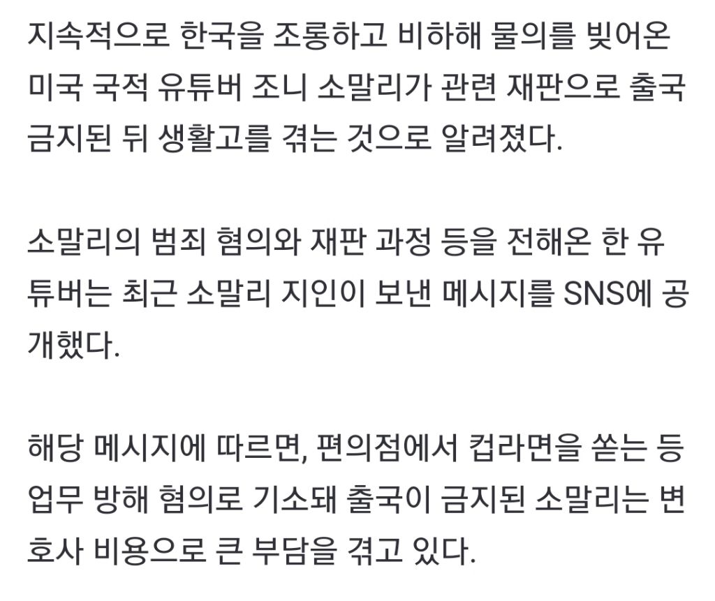 한국 조롱 美 막장 유튜버 '참교육'…"출국금지로 생활고" | 인스티즈