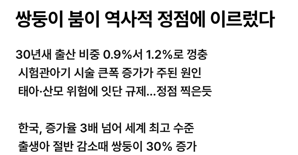 쌍둥이 붐이 역사적 정점에 이르렀다 | 인스티즈