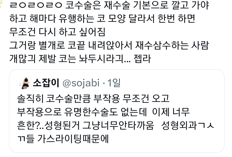 성형 정병 상담러가 된 진수 친구 덕에 붐업된 각종 성형 부작용들 이야기.twt | 인스티즈
