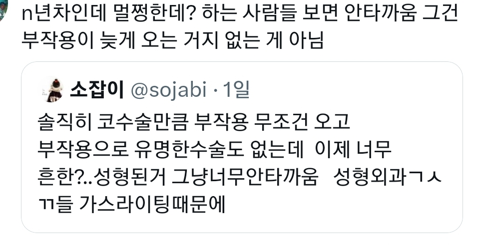 성형 정병 상담러가 된 진수 친구 덕에 붐업된 각종 성형 부작용들 이야기.twt | 인스티즈