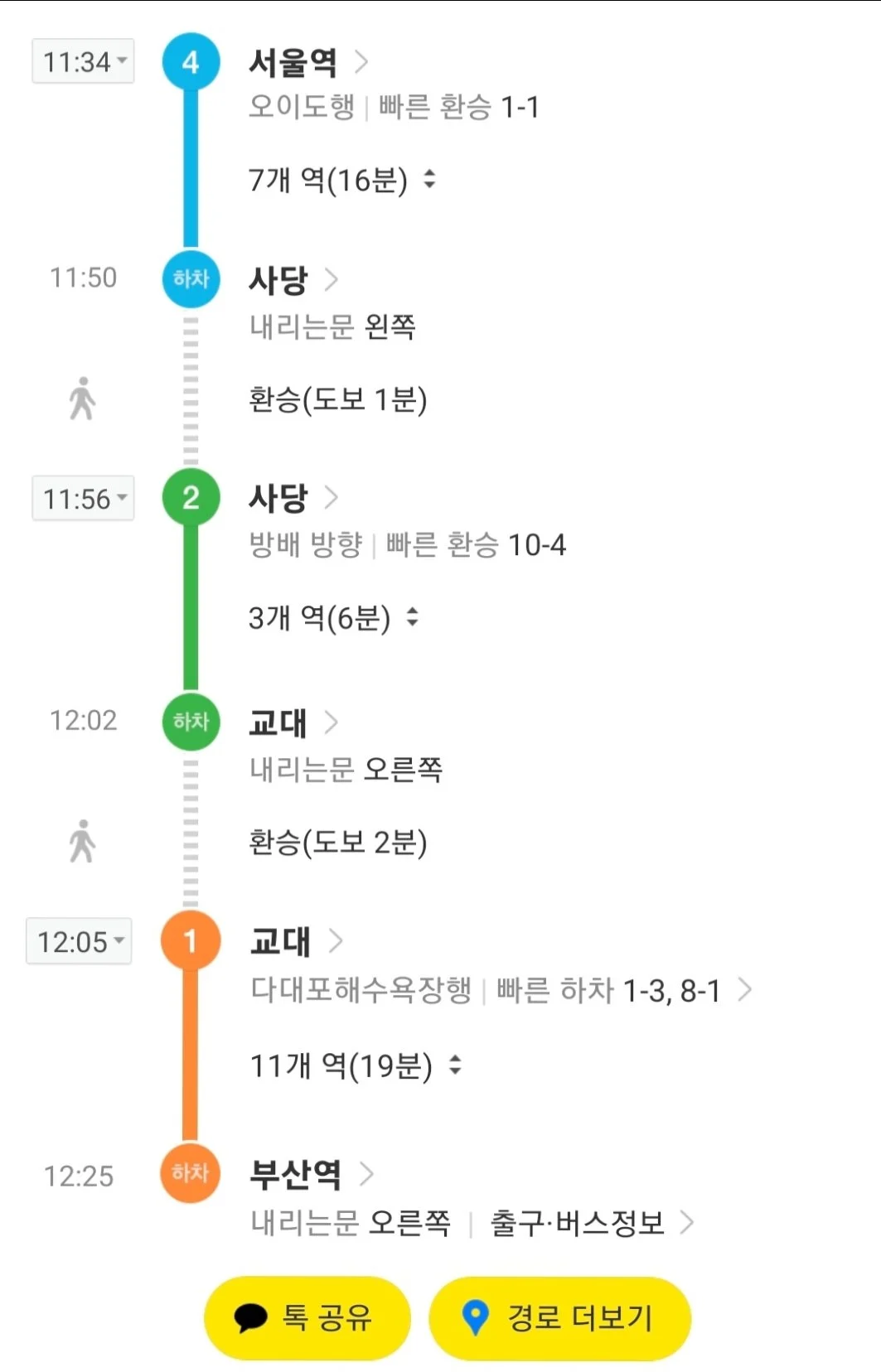  서울에서 지하철로 1시간 내에 부산가는 방법
