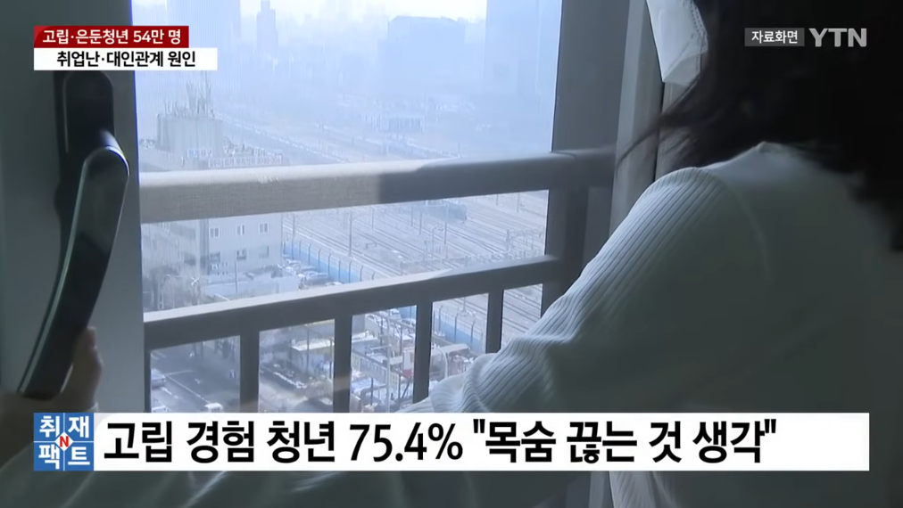 '취업실패·대인관계' 때문에...고립·은둔청년 54만 명 | 인스티즈