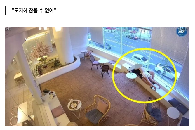  남녀 커플, 카페에 드러누워서 뭐하는 짓?…업주 올 때마다 애정행각 분노 폭발