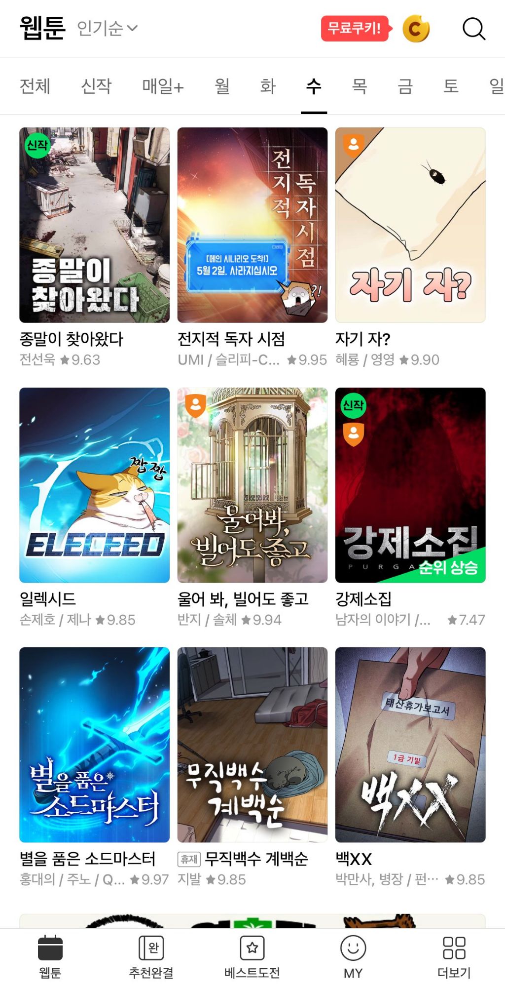 실시간 네이버웹툰 썸네일 근황 | 인스티즈