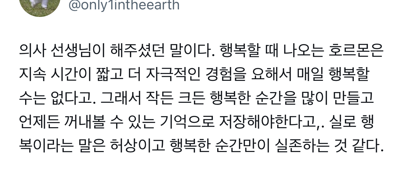 그냥 행복한 순간을 많이 경험하는 삶을 사는 거지.twt | 인스티즈