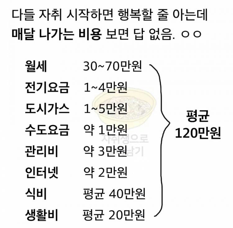 자취 하면 나가는 비용.jpg | 인스티즈