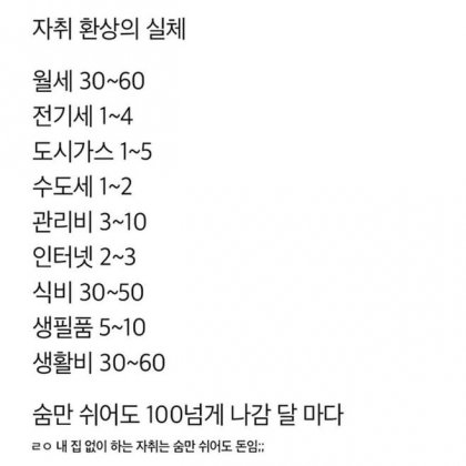 자취 하면 나가는 비용.jpg | 인스티즈