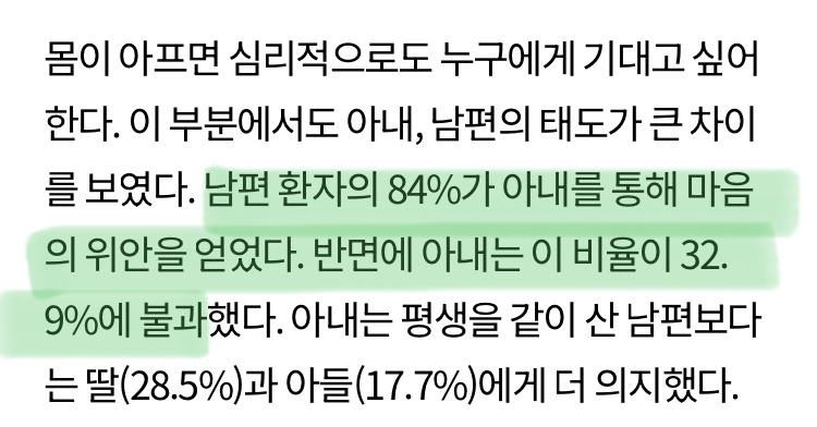 서울대병원 출신 의사가 말하는 암환자들 입원시 여자남자 차이 | 인스티즈