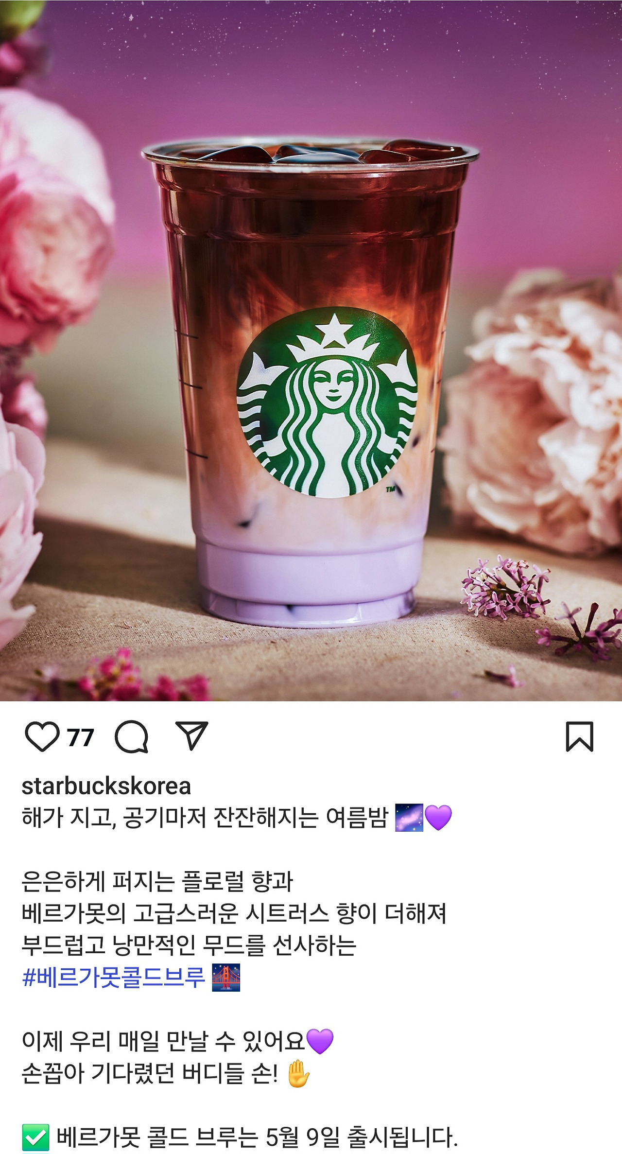 스타벅스 9일 출시음료