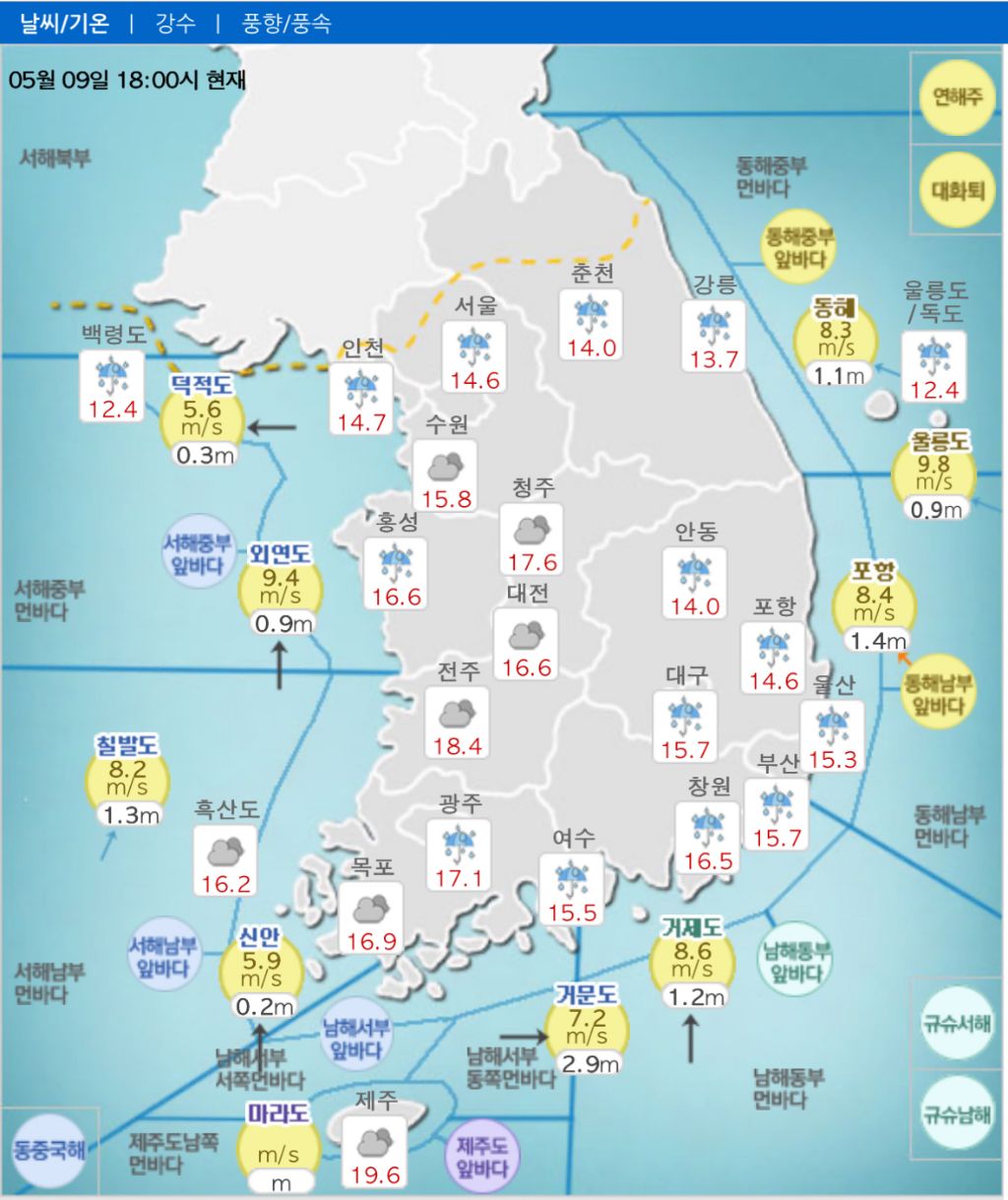  현재 전국 기온3