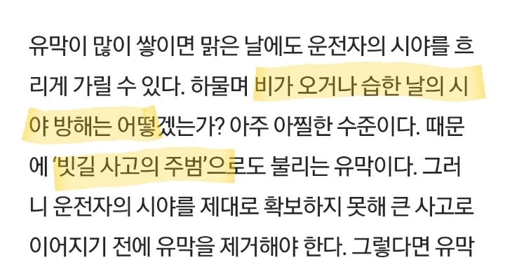 자동차 유리 유막제거는 선택이 아니라 필수다(빗길 사고 방지) | 인스티즈