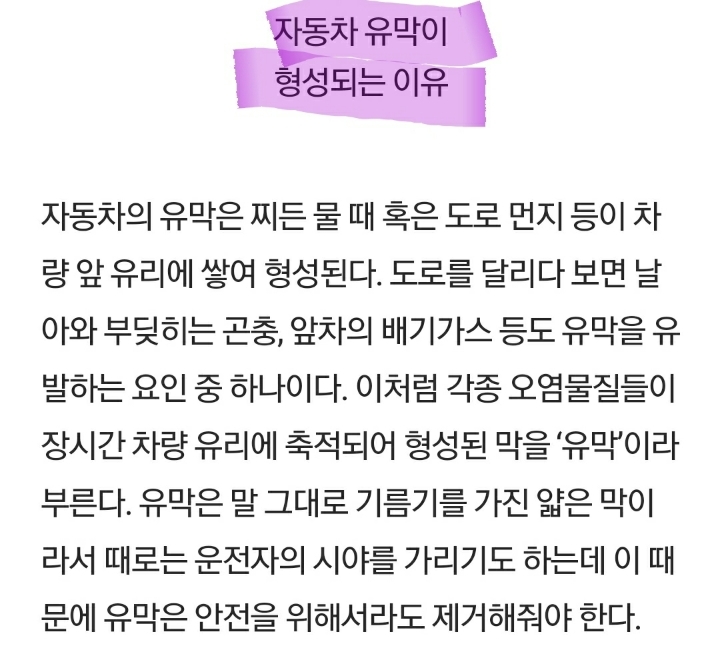자동차 유리 유막제거는 선택이 아니라 필수다(빗길 사고 방지) | 인스티즈