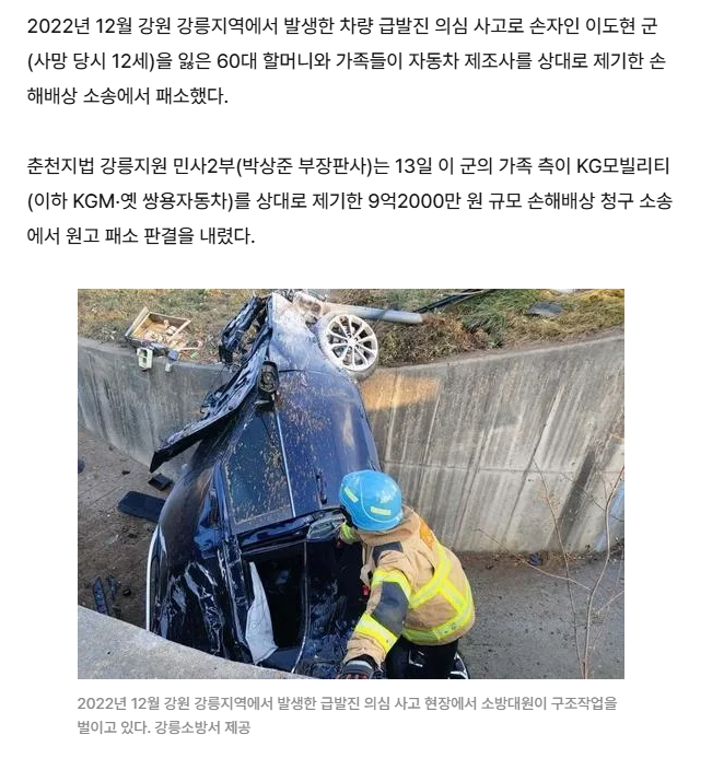  손자 잃은 할머니 &apos;급발진 의심 사고&apos; 손배 패소···법원 운전자가 오조작”