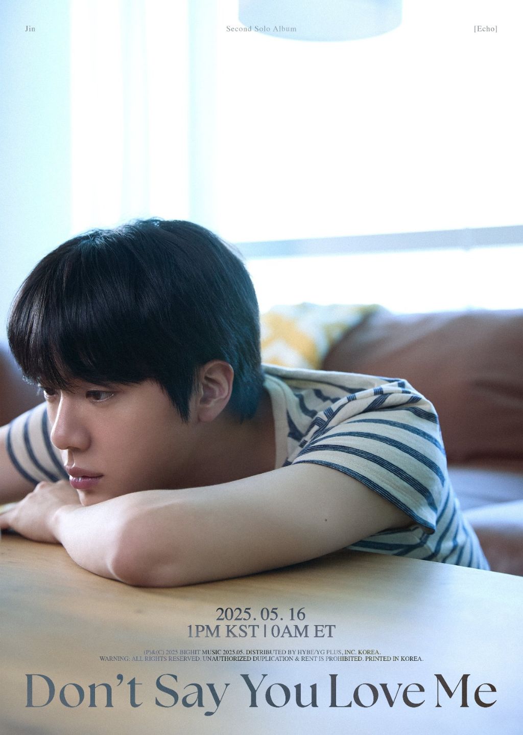  방탄소년단 진 미니 2집 타이틀 &apos;Don&apos;t Say You Love Me&apos; MV 포..