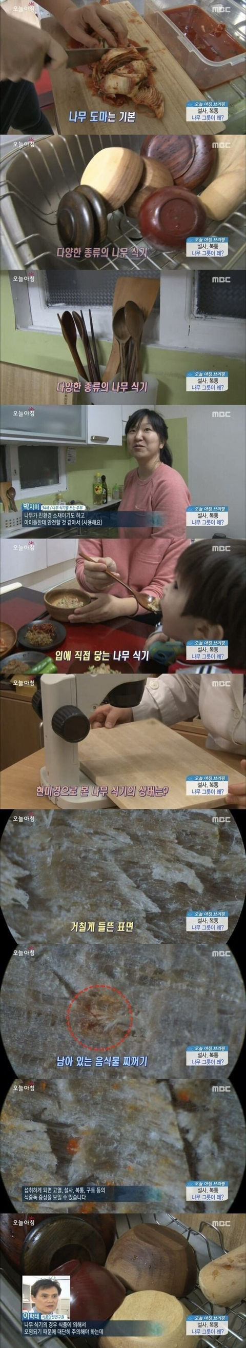  세균 바글바글한 나무식기