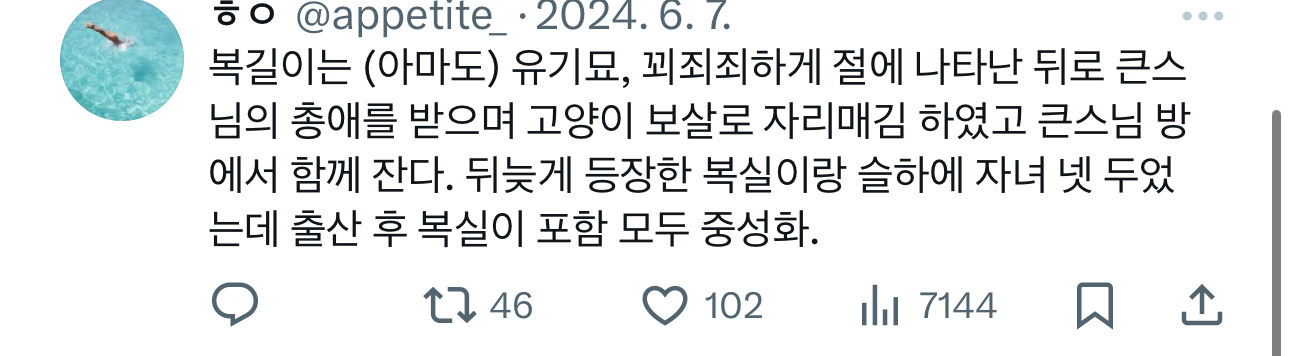 절 고양이 복길이 | 인스티즈