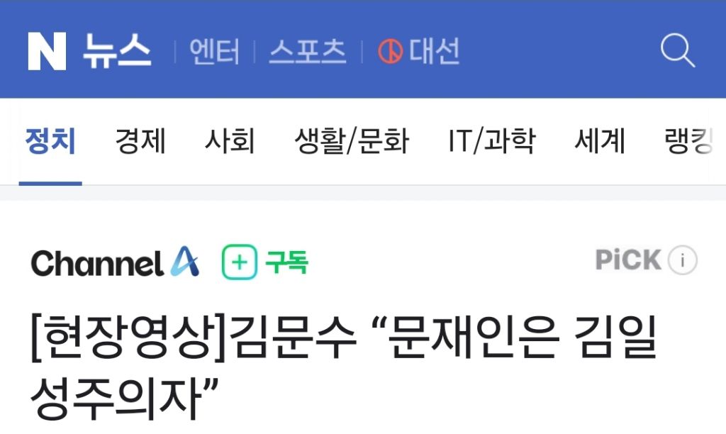 김문수, 문 대통령에 "정신이상자” 막말 논란 | 인스티즈
