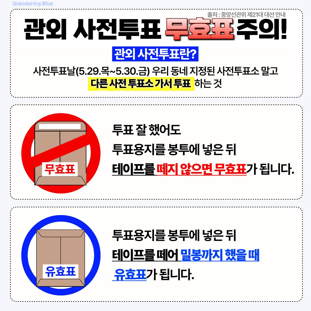  관외 사전 투표 무효표 주의