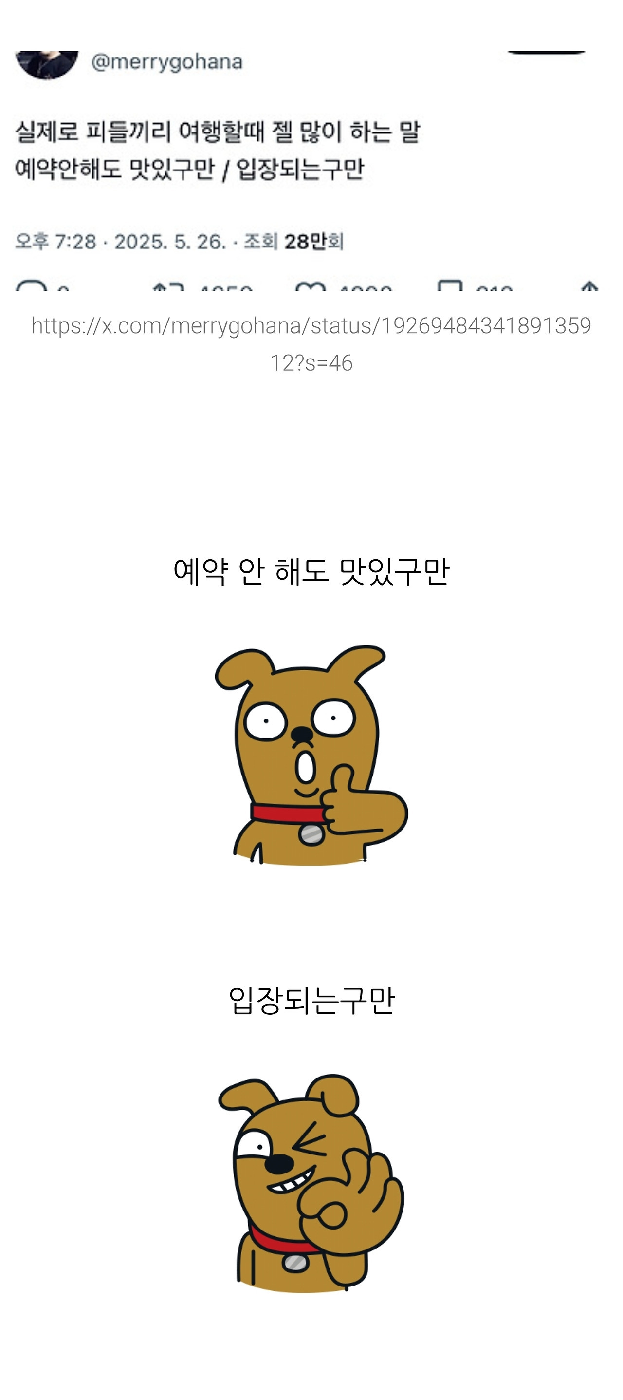  실제로 p들끼리 여행할때 제일 많이 하는 말