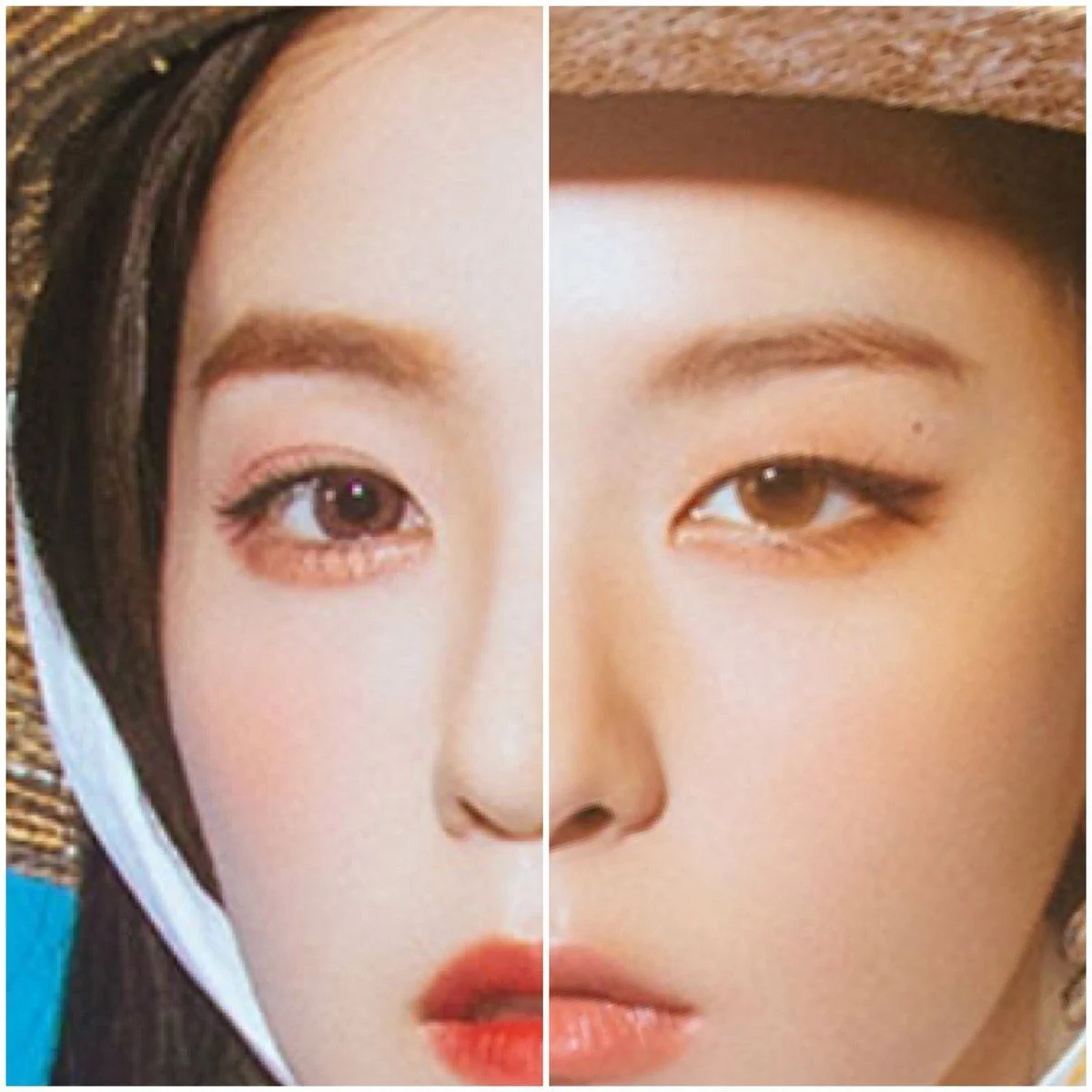 정반대로 생겼는데 이목구비 위치는 거의 비슷하다는 아이린 슬기