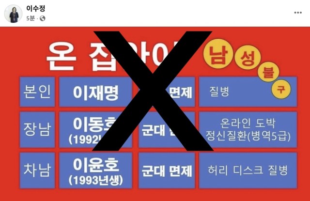 이재명과 아들 모두 '군대면제'? 이수정 페북서 가짜뉴스 공유 | 인스티즈