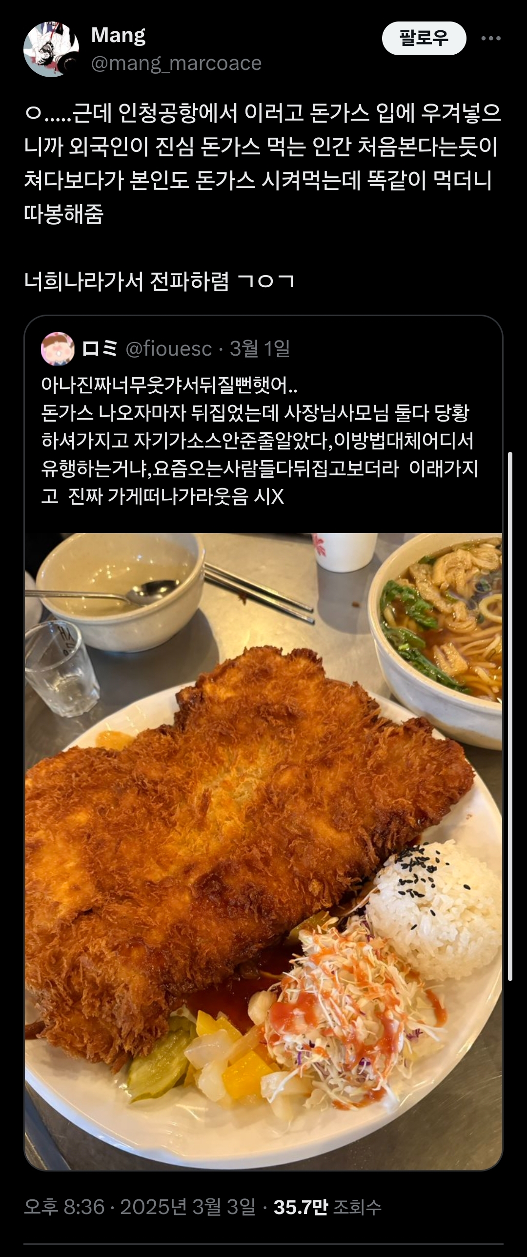 트위터발 돈까스 뒤집어 썰기의 원조 | 인스티즈