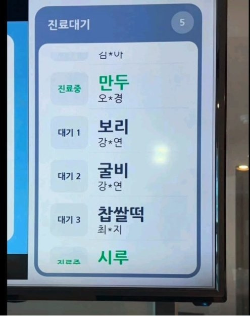 동물병원 진료대기 명단1