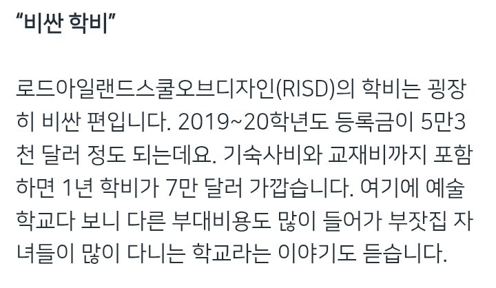 배우 이요원 딸이다닌다는 로드아일랜드 미대의 1년 학비 | 인스티즈
