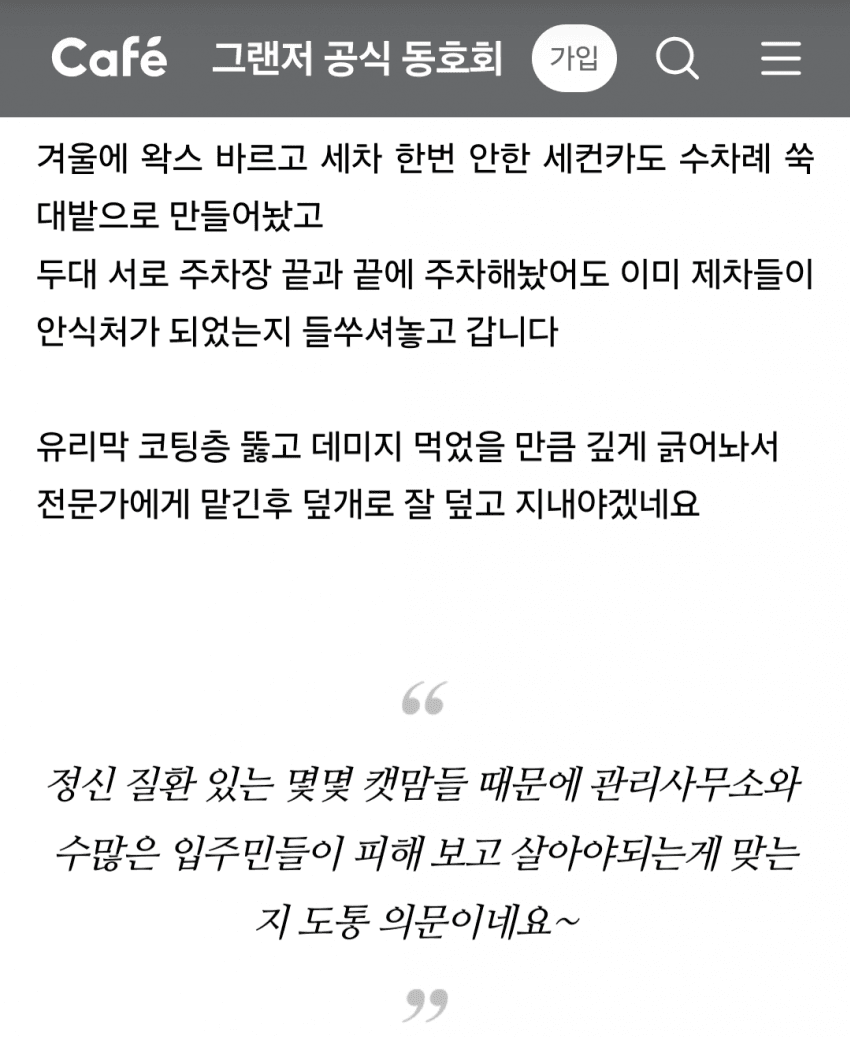 캣맘때문에 피해보는 차주 | 인스티즈