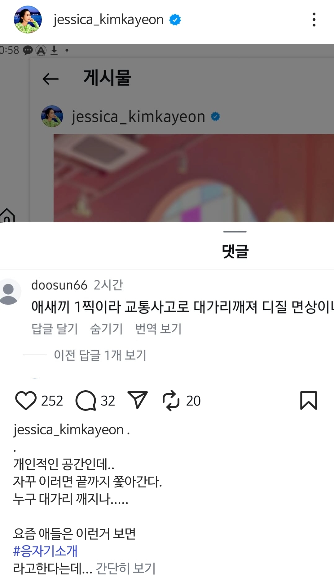  김가연을 잘 모르는 듯한 악플러.jpg