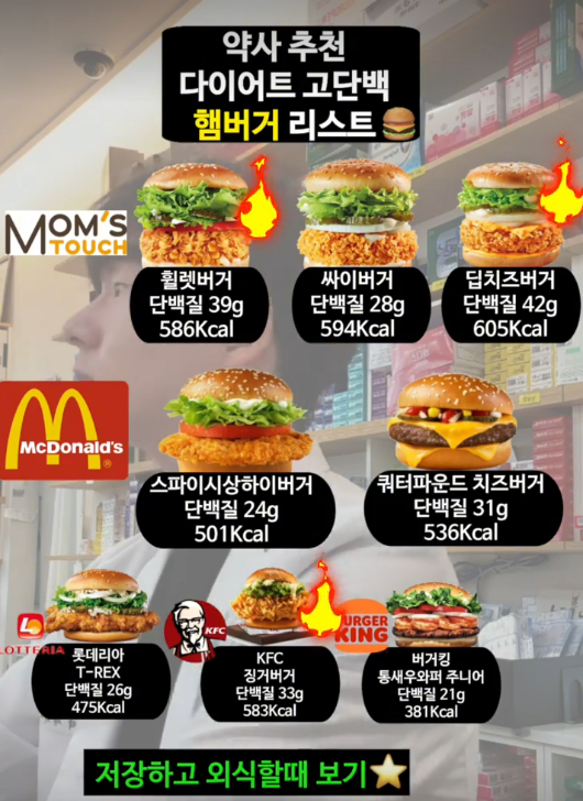  약사 추천 고단백 햄버거 리스트1