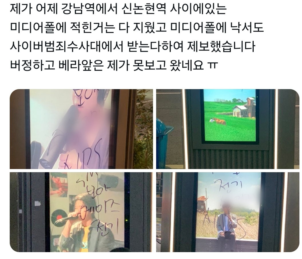  늦은 밤까지 서울 일대 보아 욕 도배된 거 지우러 다니는 보아 팬들