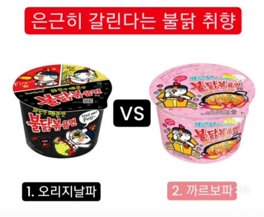  은근히 갈린다는 불닭볶음면 취향