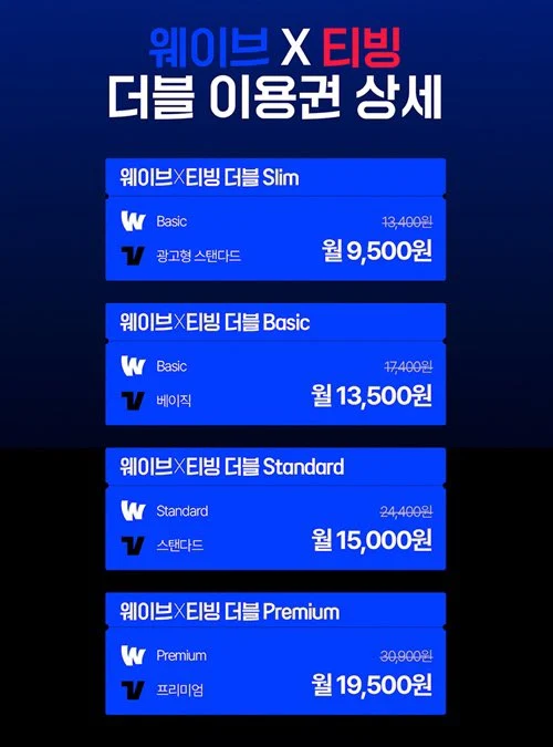 웨이브 X 티빙 더블요금제 가격 | 인스티즈
