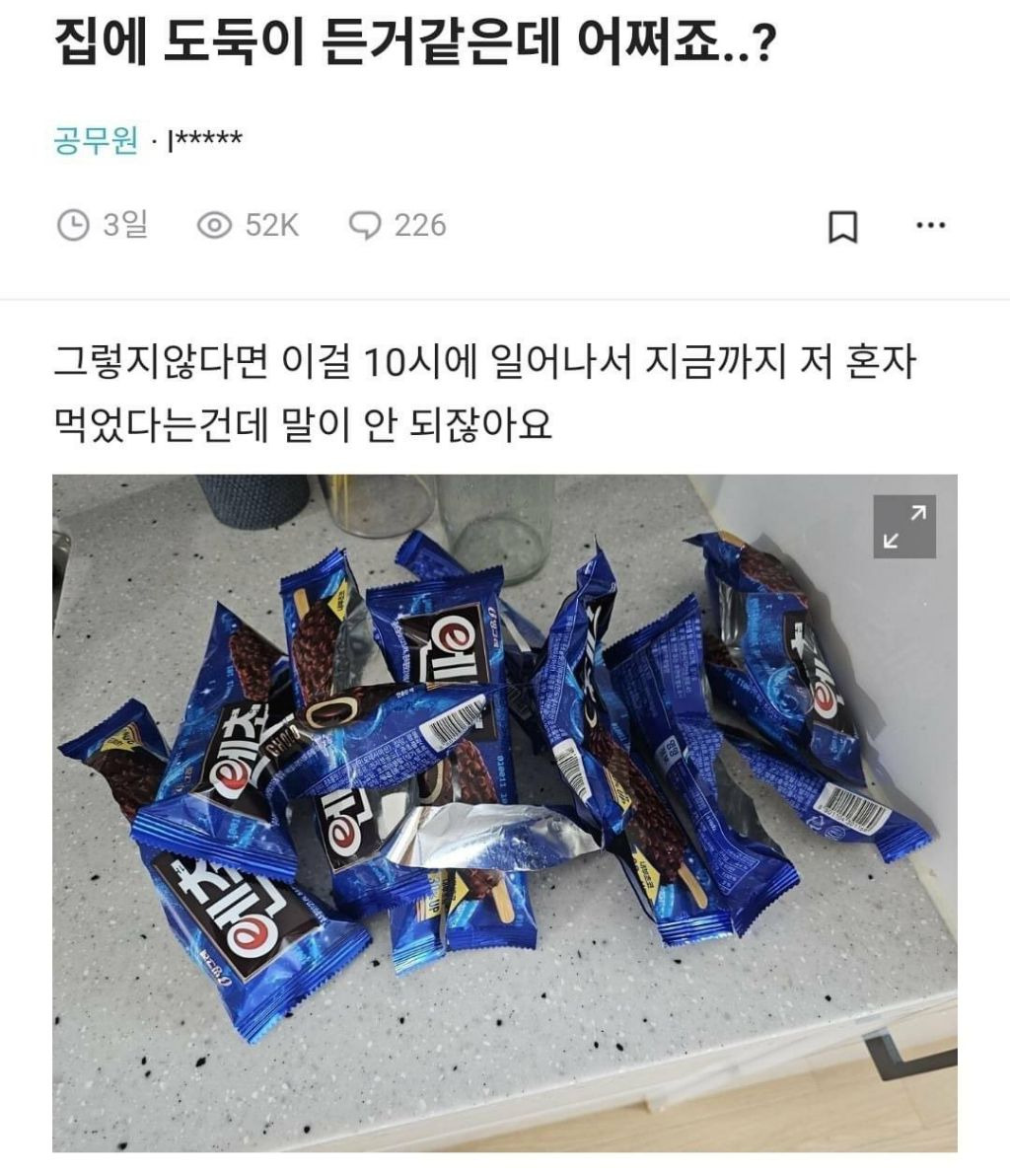  집에 도둑이 든 것 같아요.blind2