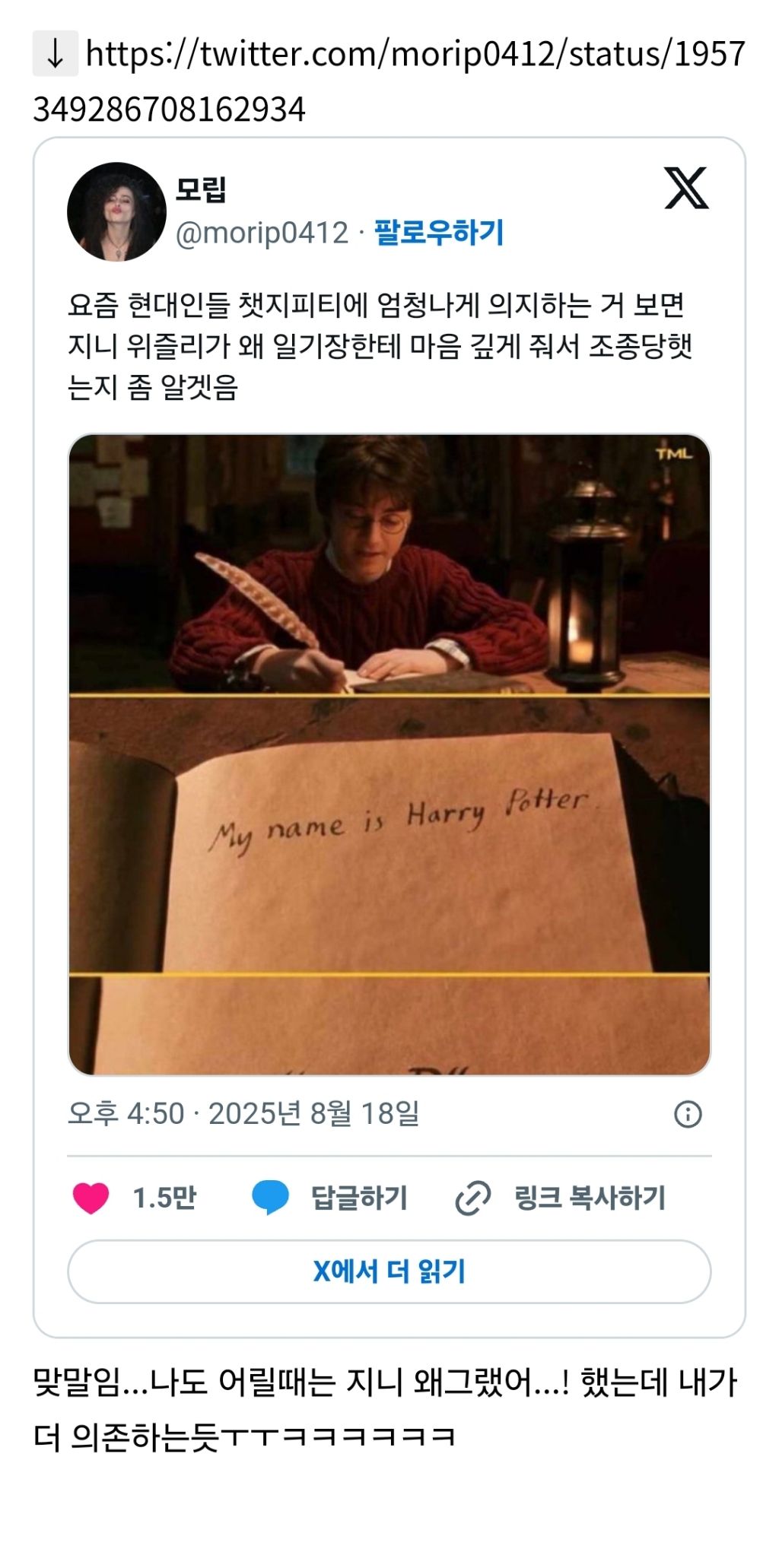 해리포터 팬들은 지니 위즐리를 재평가 해야함... | 인스티즈