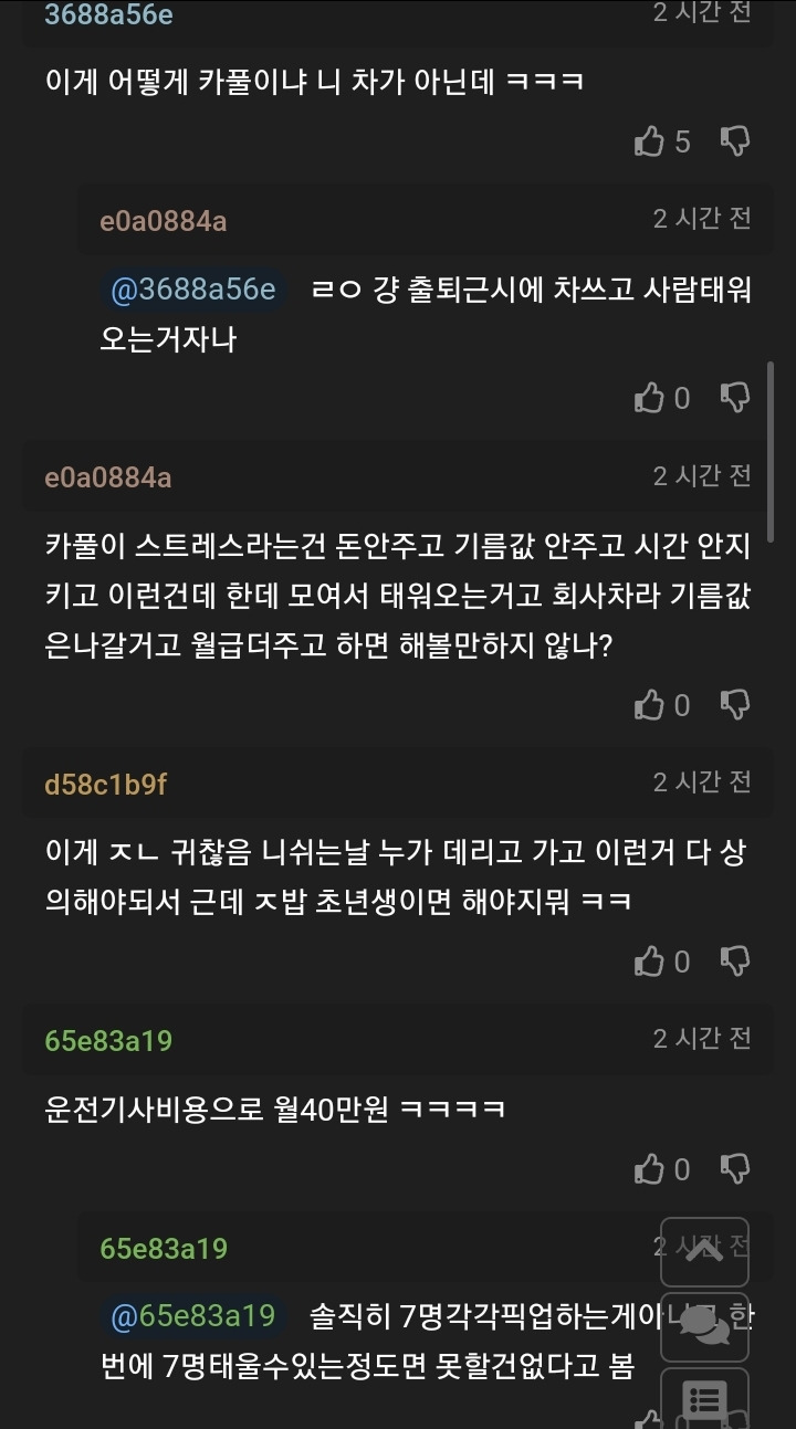 회사의 카풀요구 할만하다 vs 안하는게 낫다 | 인스티즈