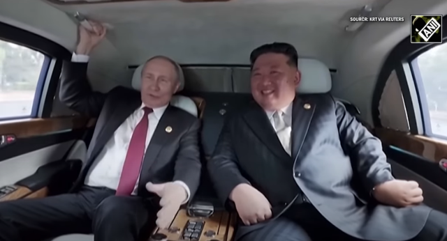 중국에서 김정은이랑 같은 차 탄 푸틴.jpg | 인스티즈