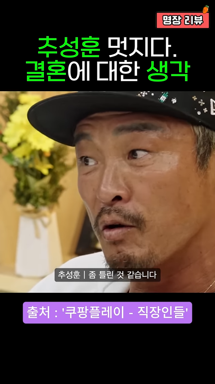 추성훈 : 결혼하는게 왜 안정이에요? | 인스티즈