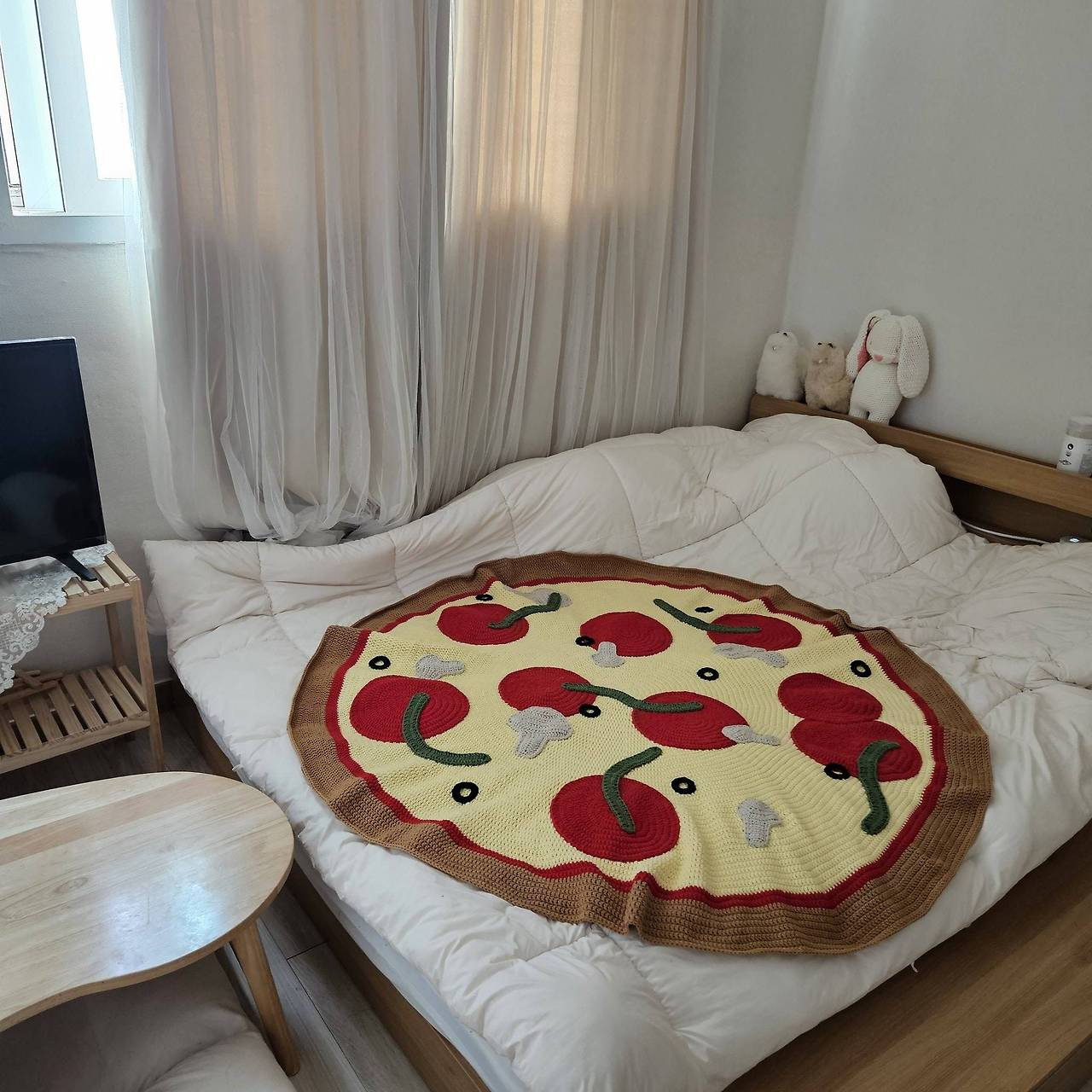 뜨개질로 대왕 피자 만들기 | 인스티즈