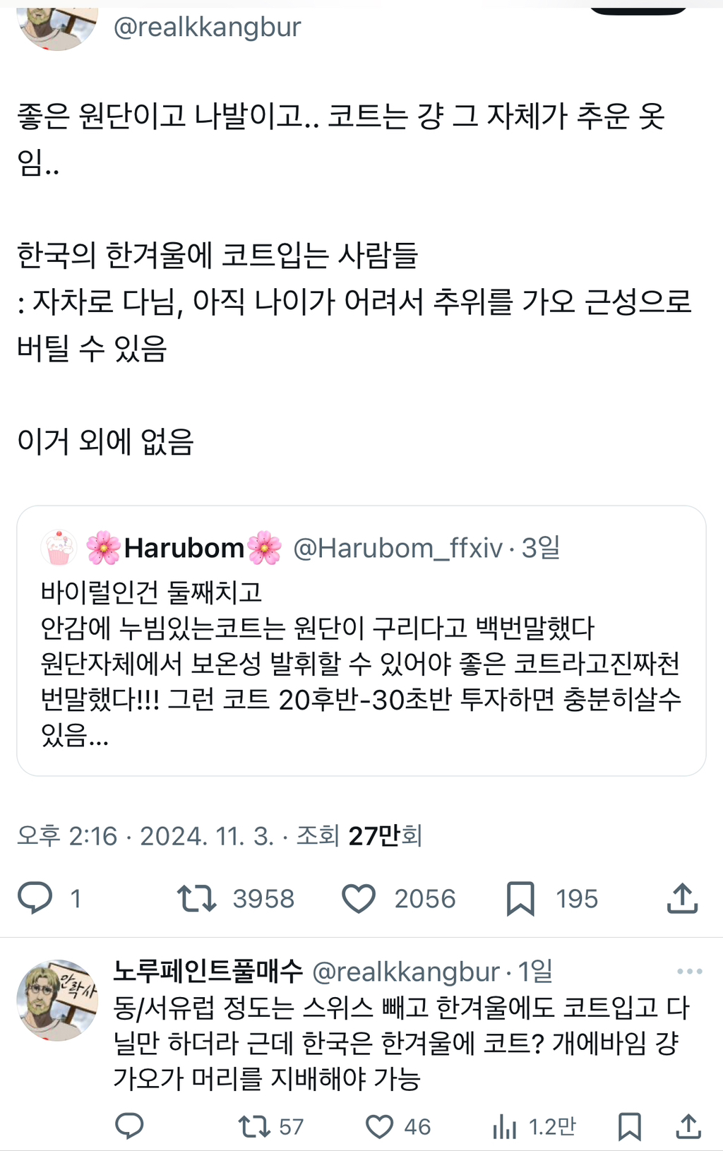 겨울 코트 사놓고 옷장에 처박히는 이유 | 인스티즈