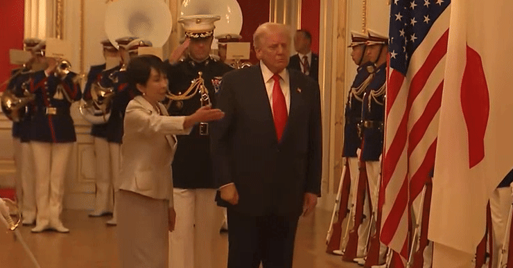 트럼프 일장기 패싱에 당황한 다카이치 총리 | 인스티즈